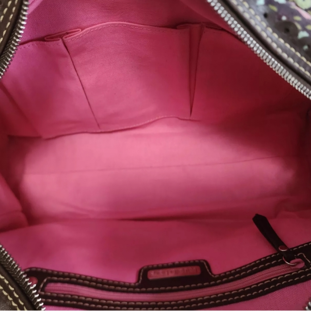 Isabella Fiore Floral With Sequined Accent Shoulder Bag - Picture 8 of 8
